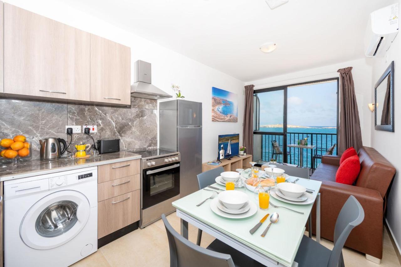 Islet Promenade Seafront 1 Bedroom Apartment With Sea View Balcony By Getawaysmalta St. Paul's Bay Esterno foto